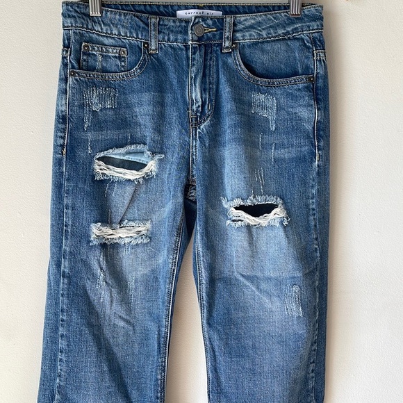 CURRENT AIR Los Angeles Distressed CroppedJeans w/Fringe Fray Details S - Picture 4 of 6